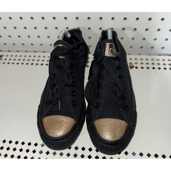 Converse Chuck Taylor All Star Ox Low Glitter Toe Womens Athletic Shoes Size 7 - Picture 4 of 8